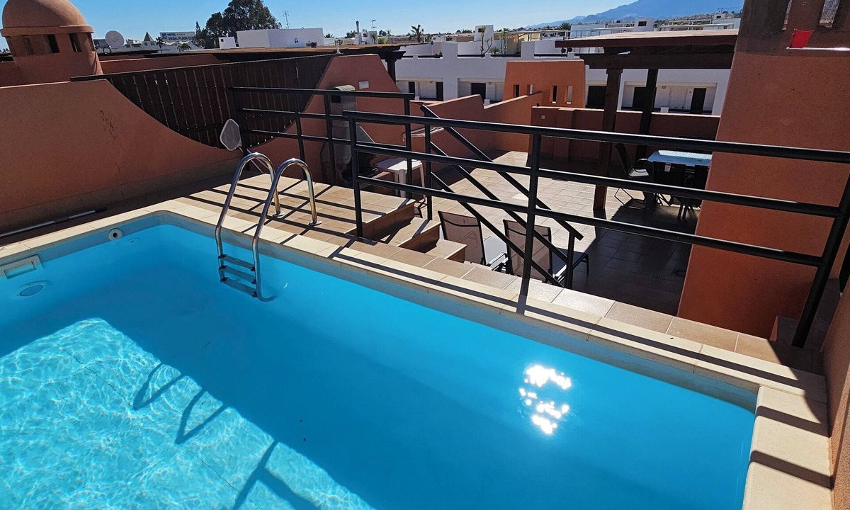 Vera Beach Apartment | Penthouse with private pool on the roof, sea views, 65m from the beach, WiFi