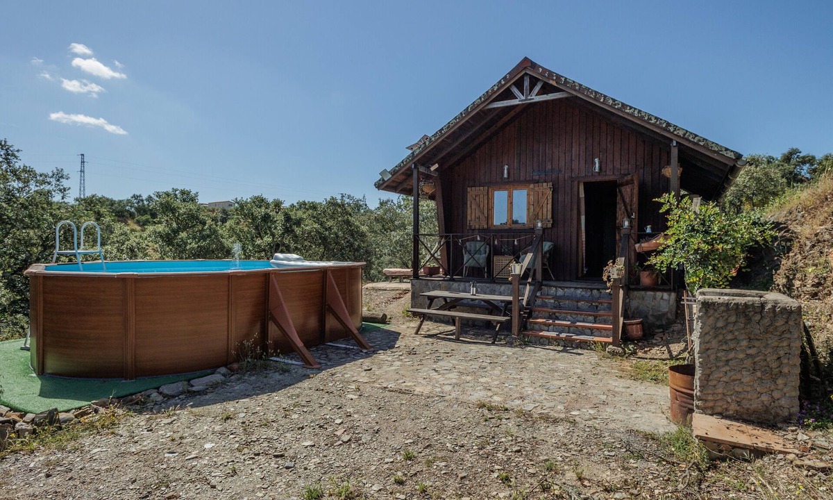 Guillena Cabin | Rustic Cabin 'La Cabaña Del Paito' with Private Pool, Garden, and Air Conditioning