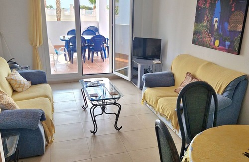 La Parata Apartment | Apartment in Mojacar Playa with large terrace, UKTV, WiFi & parking. Lift access