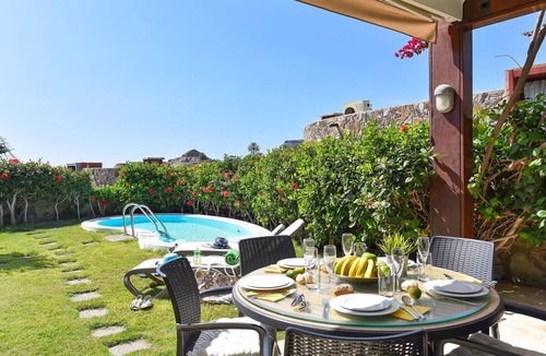 Mogan Villa | Beautiful private villa for 6 guests with A/C, WIFI, private pool, TV and pets allowed