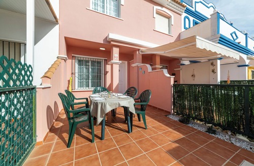 San Juan de los Terreros House | Holiday Home "Adosado Mar Serena" with Sea View, Shared Pool & Wi-Fi