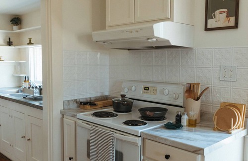 Maynard Apartment | Millside Maynard: Walkable Private 2BR/Flex Office with WiFi, Parking, Backyard.