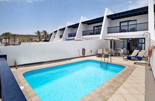 Puerto Calero Villa | Villa 'Ajaches 23' with Sea View, Heated Pool, Balcony, A/C & Wi-Fi