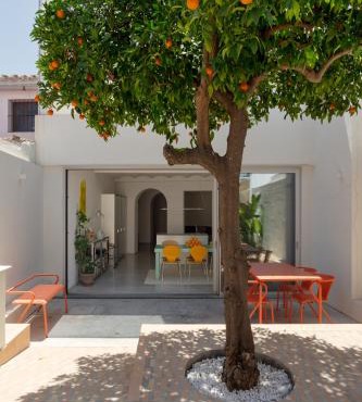 Design & art, patio with orange tree, near Seville