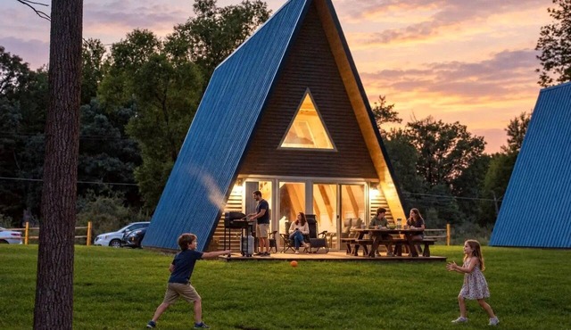 Fully-Equipped A-Frame with Beautiful Lake Views in Michigan in Au Gres