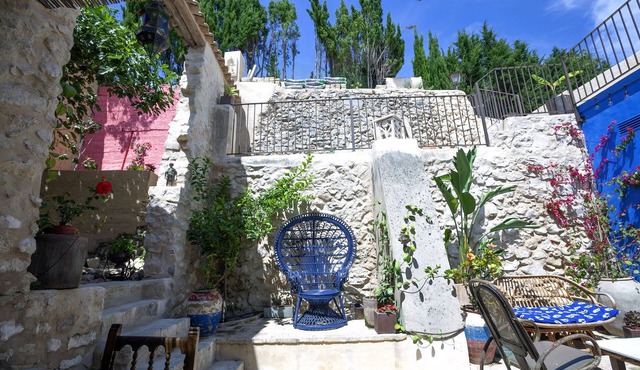 HOUSE BETWEEN SEA & MOUNTAINS IN A SMALL VILLAGE SURROUNDED BY ORANGE TREES -
