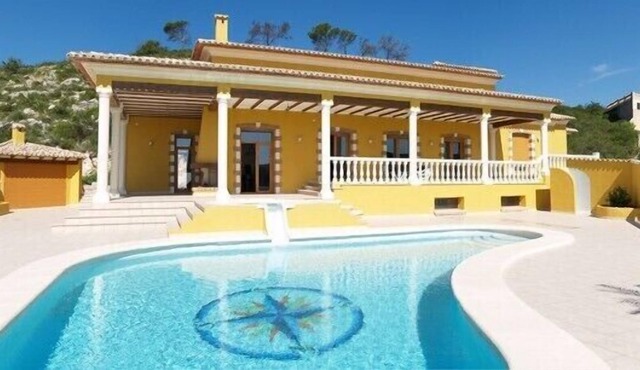 luxury villa with swimming pool and children's pool with breathtaking view