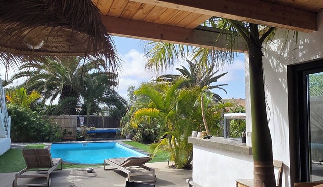 "OasisLajares" charming house with swimming pool and exotic garden in Lajares.