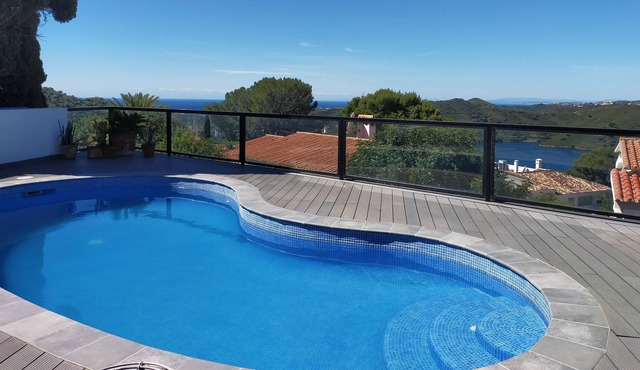 Private villa with fireplace, pool, guest studio and home office