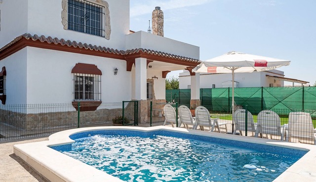 Rustic Home Close to the Beach with Pool, Terrace, Garden & Wi-Fi; Parking Available, Pets Allowed