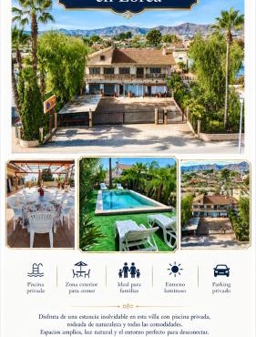 Villa en Lorca 2 Piscinas Vistas Gran Terraza y Barbacoa-Venta Ruizo Hasta 20 personas